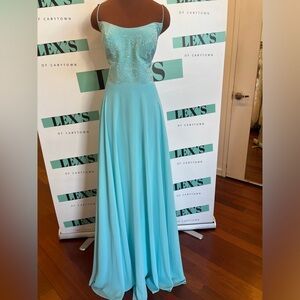 Jovani Sparkling Aqua Prom Gown